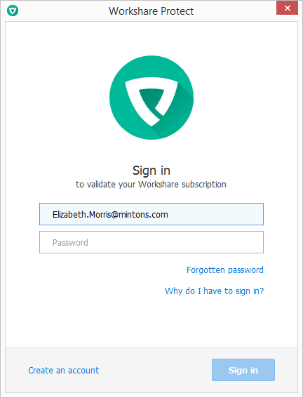 The sign in dialog has a field to enter your email address, a field to enter your password and a button that says "Sign in".