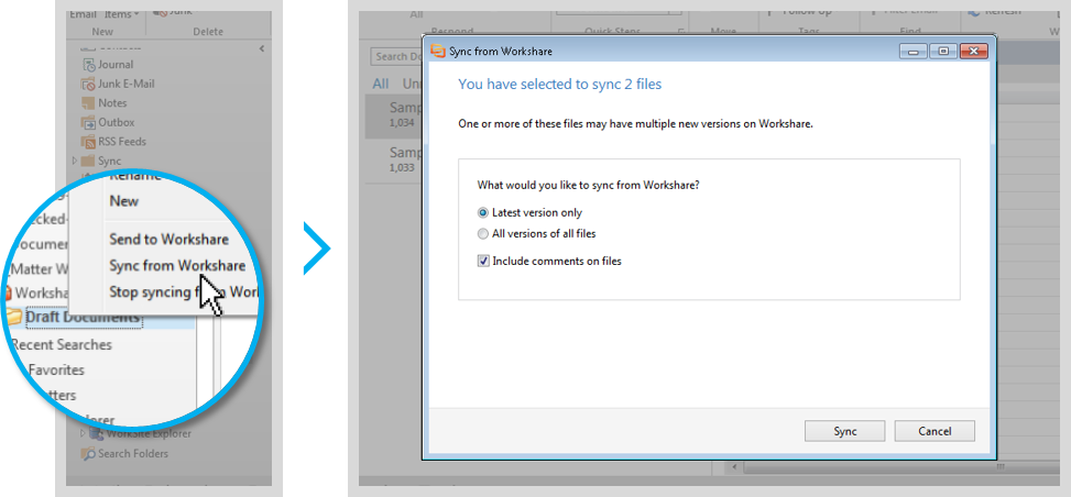 Sync files from Workshare to iManage