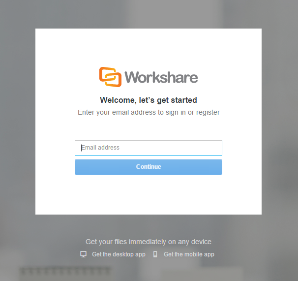 Workshare log in